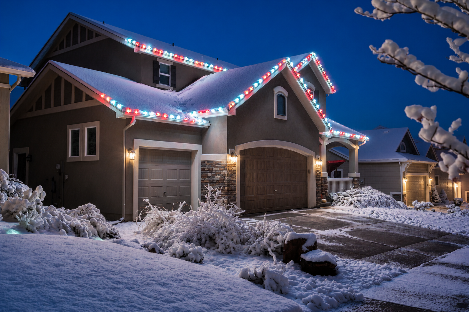 Lumen Holiday Lighting install near Newport Beach