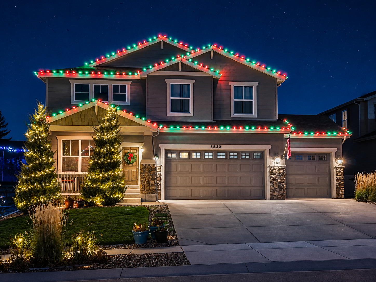 Lumen Holiday Lighting install near Newport Beach